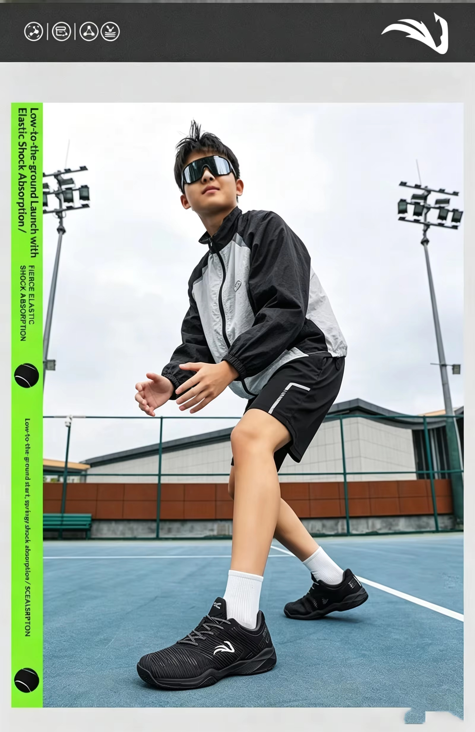 Unisex Pickleball Tennis Court Shoes with Carbon Plate - Non-Marking Rubber Sole Shock-Absorbing Midsole