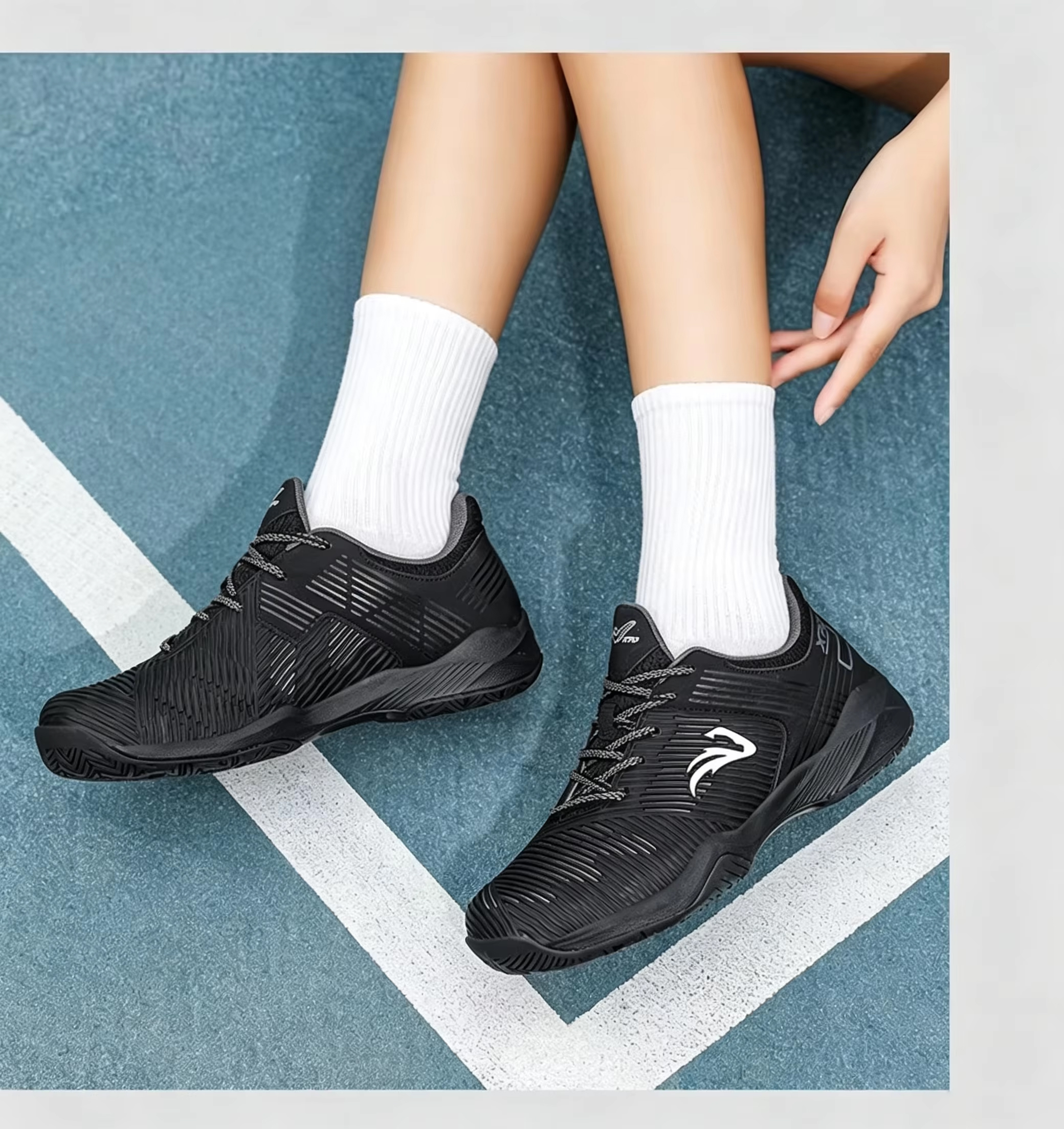 Unisex Pickleball Tennis Court Shoes with Carbon Plate - Non-Marking Rubber Sole Shock-Absorbing Midsole
