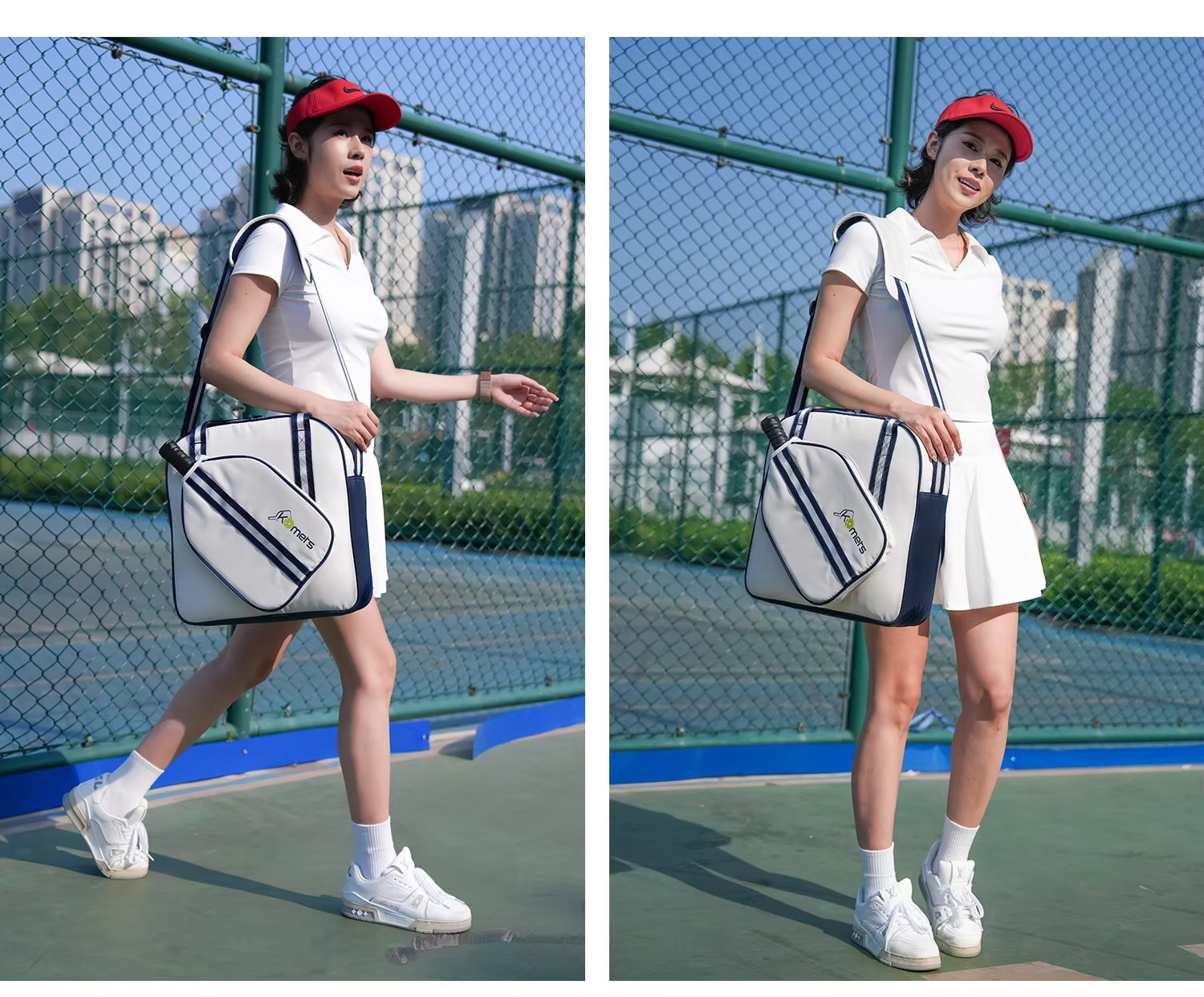 Waterproof Pickleball Bag - Oxford Cloth Shoulder Bag Fits 2 Paddles with Multi-Pocket Storage