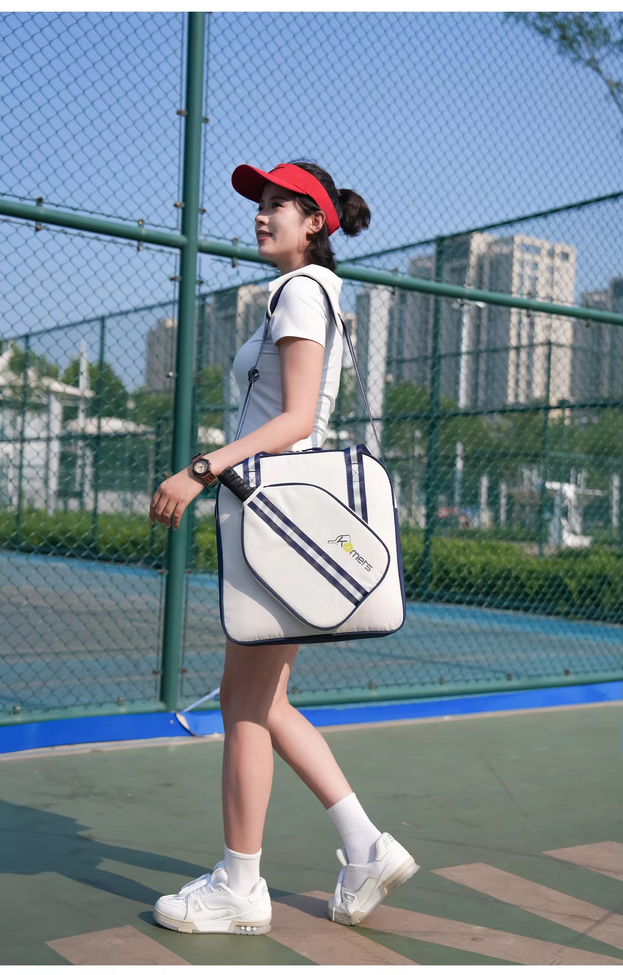 Waterproof Pickleball Bag - Oxford Cloth Shoulder Bag Fits 2 Paddles with Multi-Pocket Storage