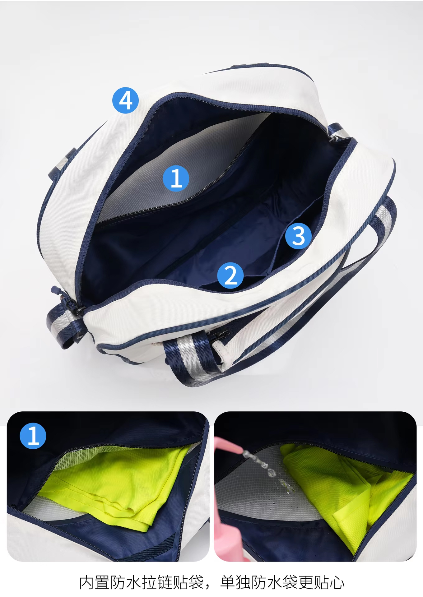 Waterproof Pickleball Bag - Oxford Cloth Shoulder Bag Fits 2 Paddles with Multi-Pocket Storage