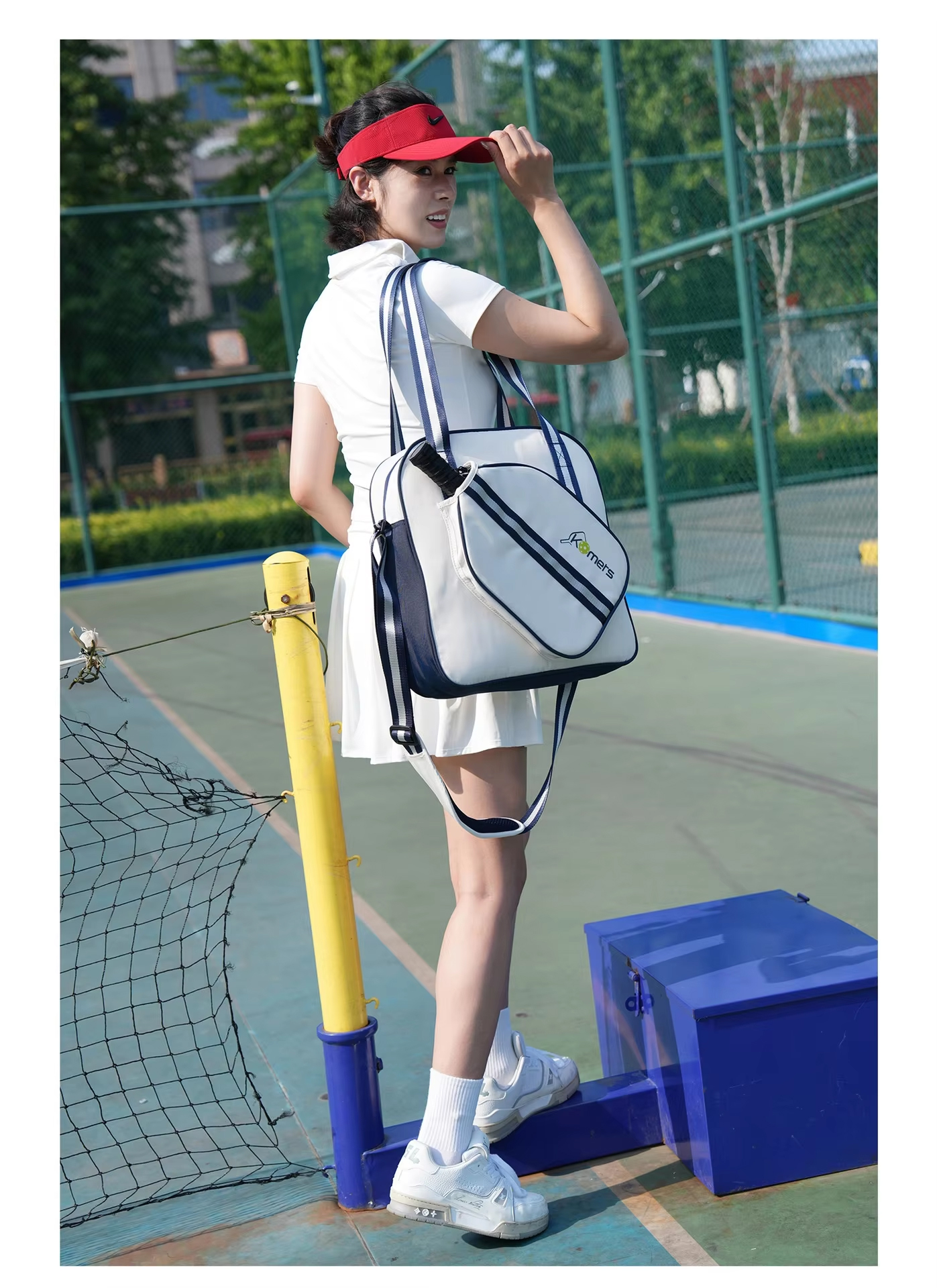 Waterproof Pickleball Bag - Oxford Cloth Shoulder Bag Fits 2 Paddles with Multi-Pocket Storage
