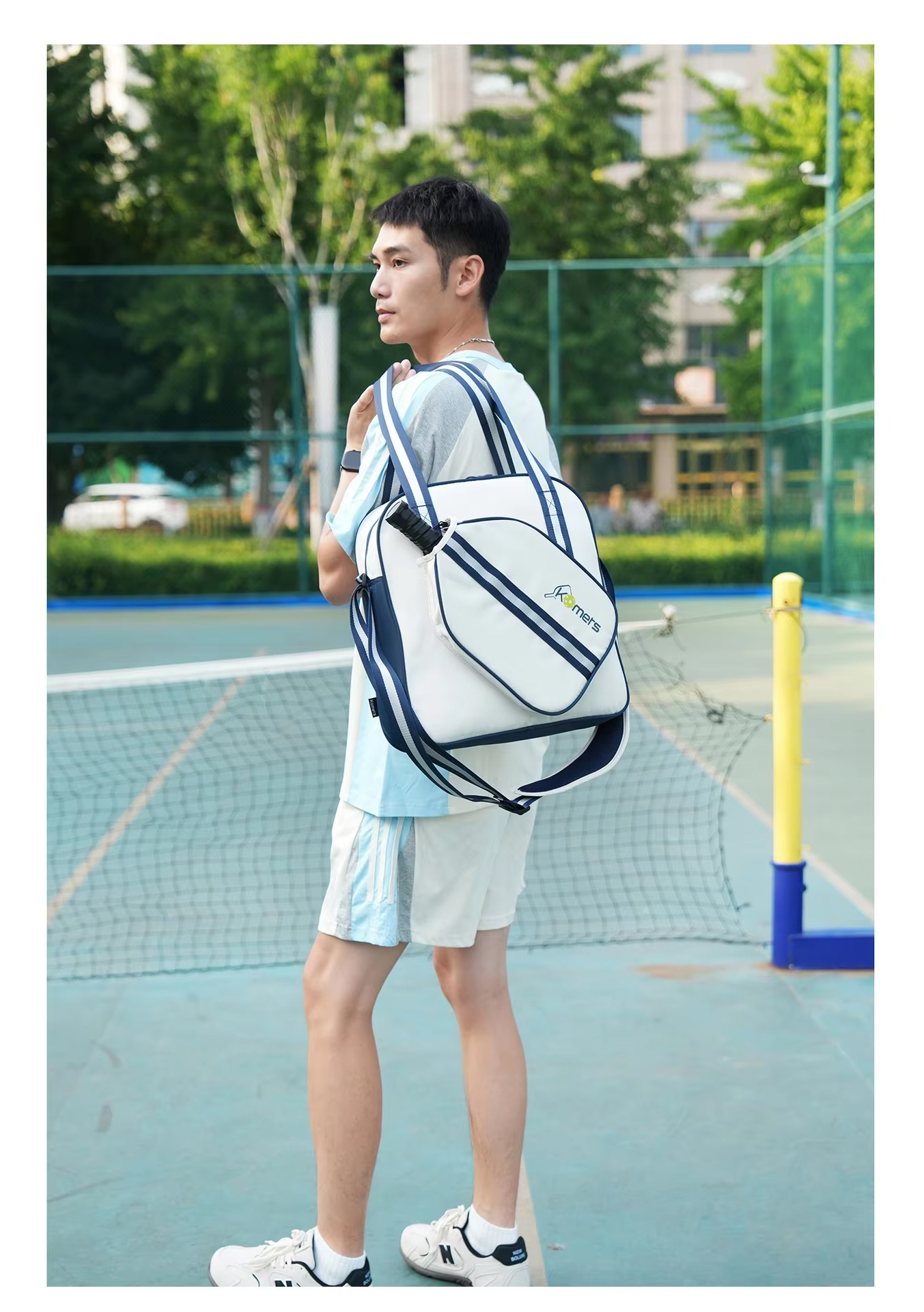 Waterproof Pickleball Bag - Oxford Cloth Shoulder Bag Fits 2 Paddles with Multi-Pocket Storage