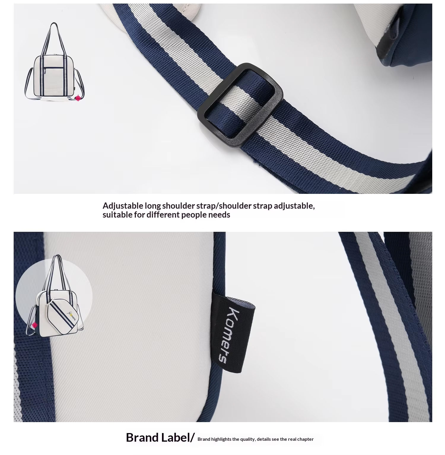 Waterproof Pickleball Bag - Oxford Cloth Shoulder Bag Fits 2 Paddles with Multi-Pocket Storage