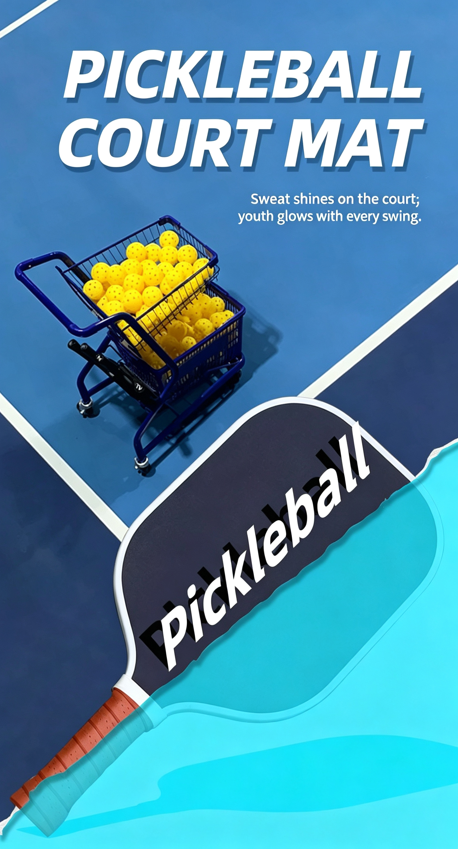 Pickleball Court Flooring - PVC Sports Floor Rolls and Interlocking Tiles for Indoor Outdoor Courts