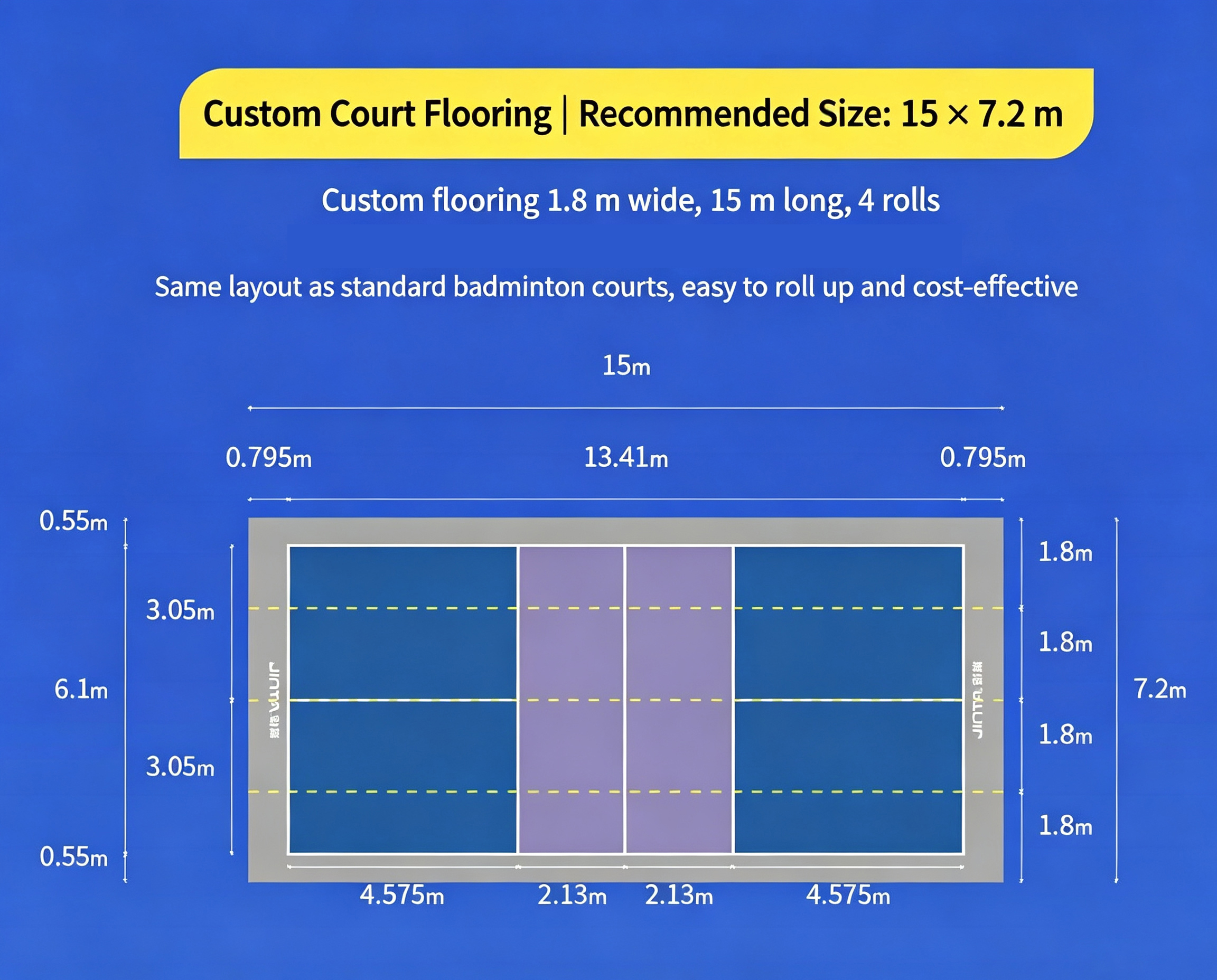 Custom Printed Pickleball Court Flooring - Acrylic PVC Rolls and Interlocking Tiles Indoor Outdoor