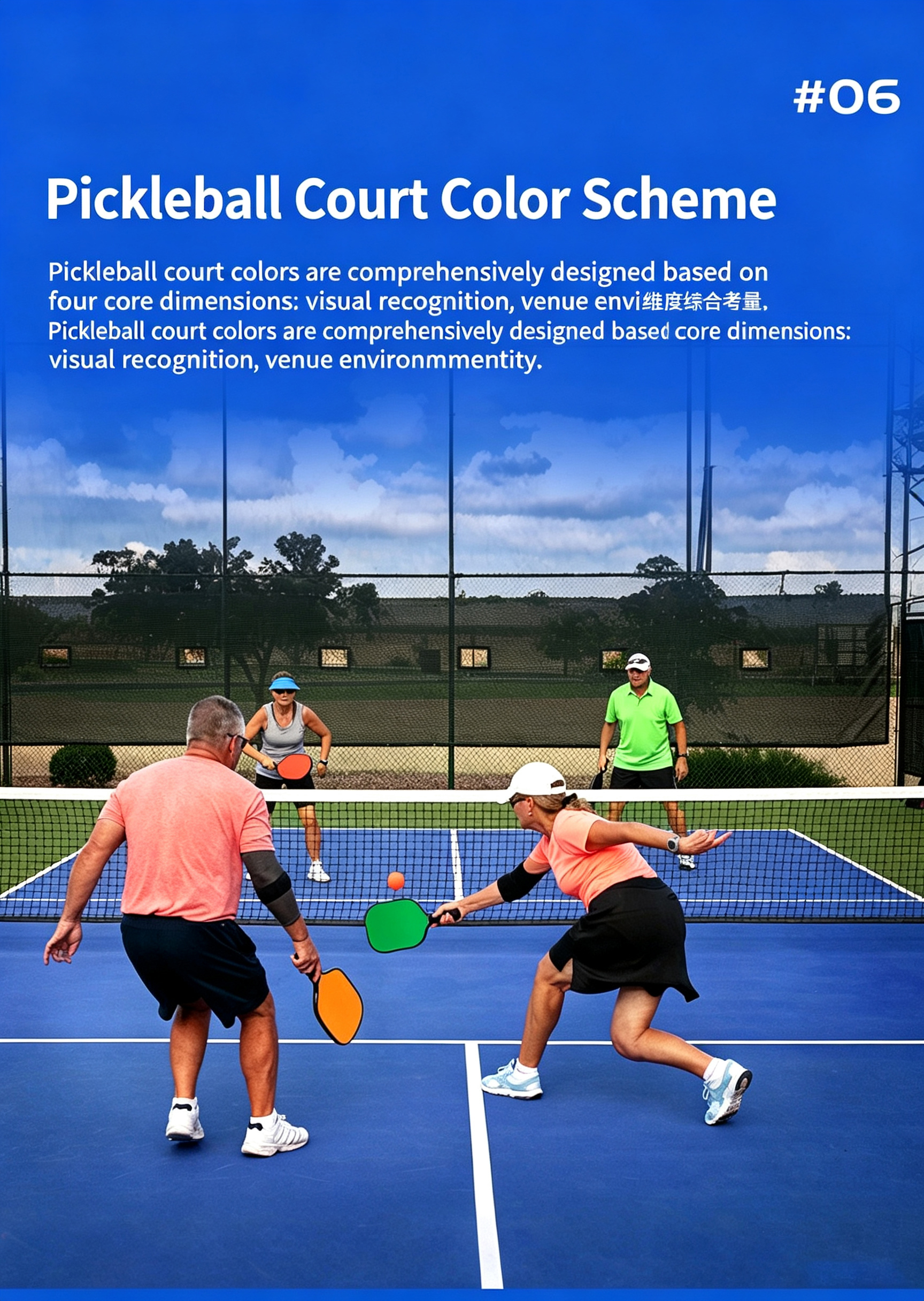 Custom Printed Pickleball Court Flooring - Acrylic PVC Rolls and Interlocking Tiles Indoor Outdoor