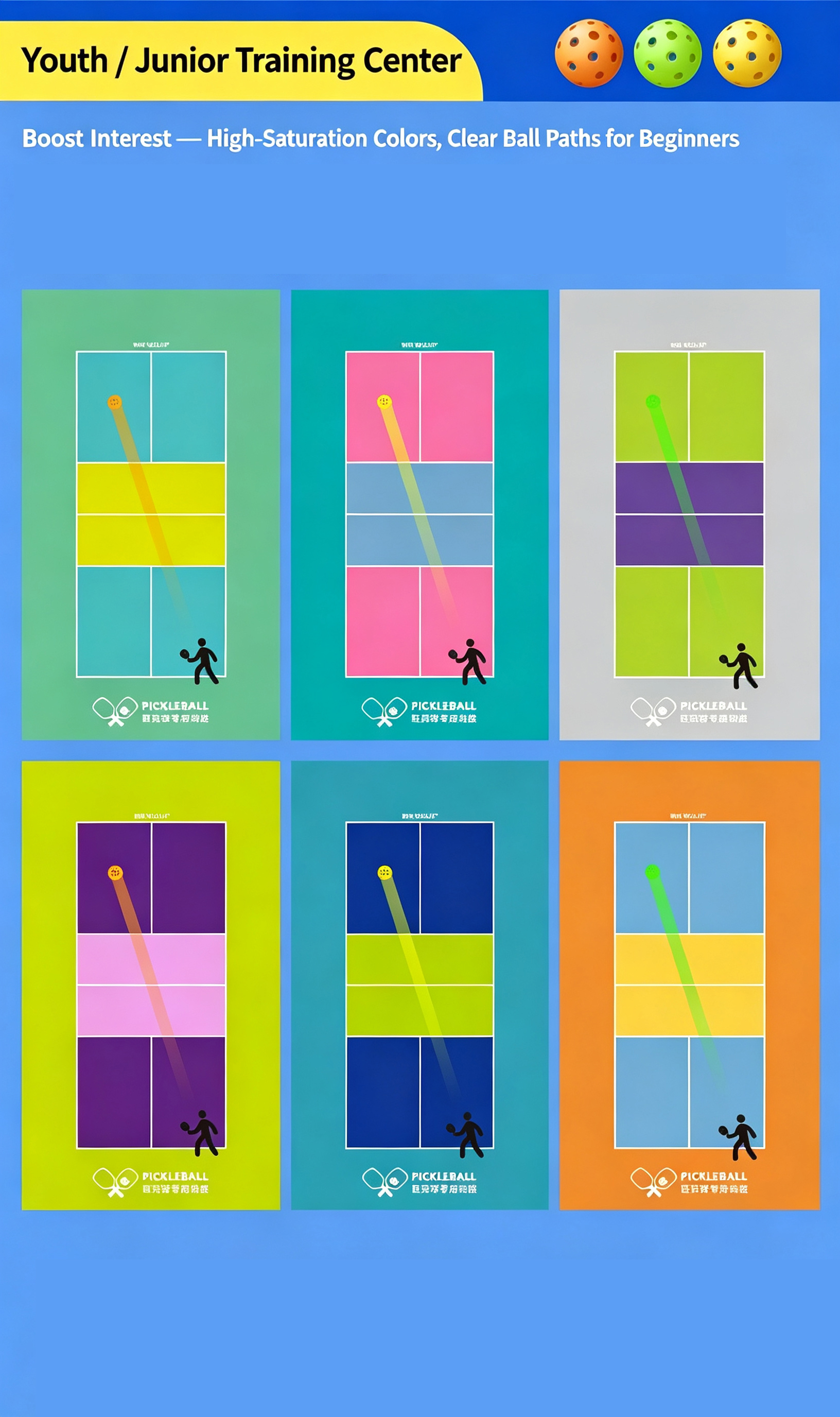 Custom Printed Pickleball Court Flooring - Acrylic PVC Rolls and Interlocking Tiles Indoor Outdoor
